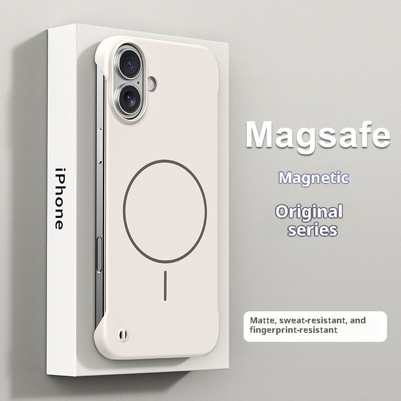 Fine Circle Magnetic Suction Suitable For 17promax Frameless Case 16 Skin Feeling Half Pack Protective Cover 14