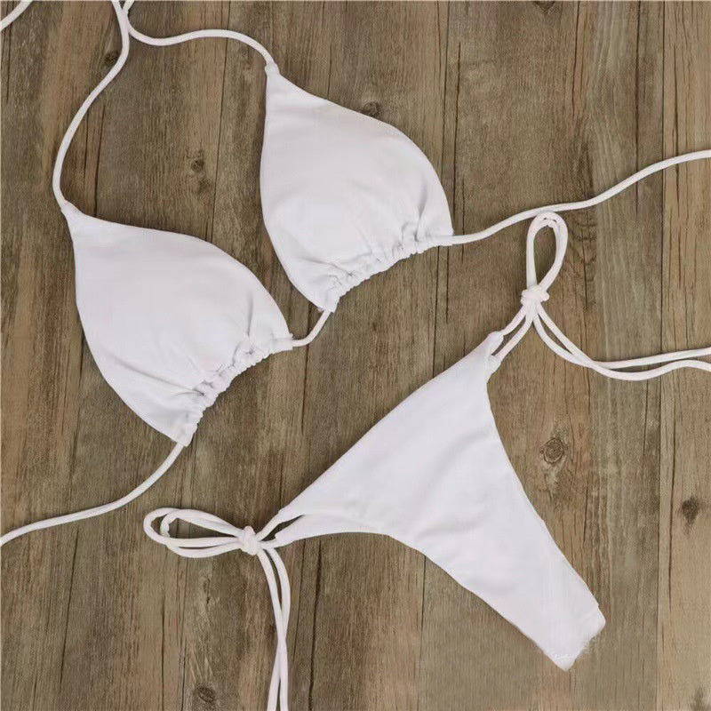 Halterneck Lace-up Bikini
