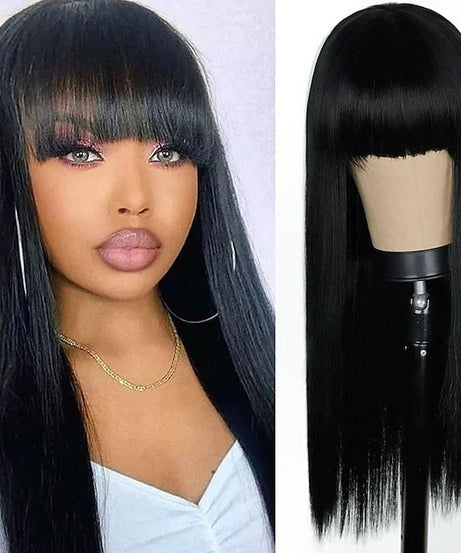 Cosplay Festival Wig Double Color Matching Head Straight Bangs