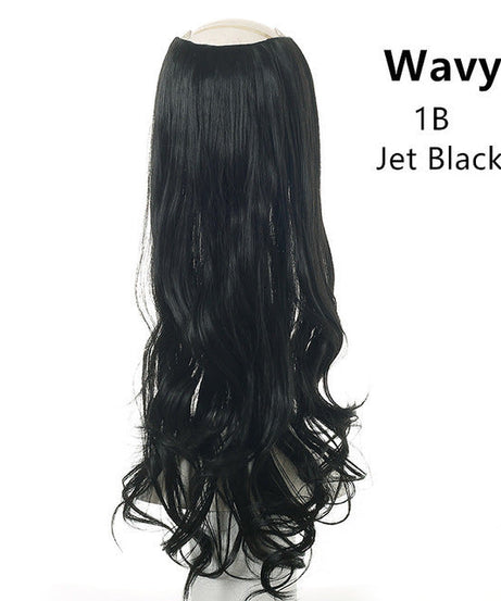 Wavy U Part Wigs for Women Clip in Hair Extension Invisible Half False Synthetic Wig Long Blonde Black Natural Hairpieces