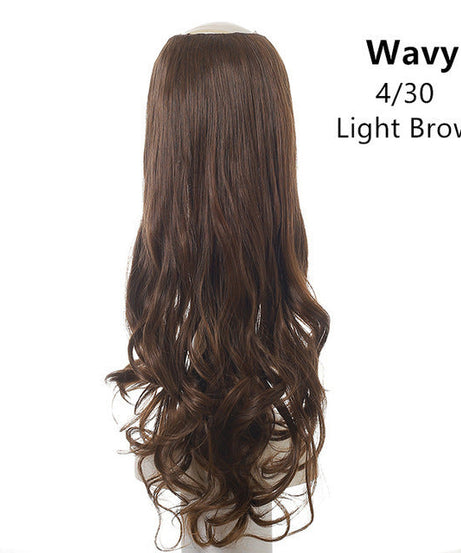 Wavy U Part Wigs for Women Clip in Hair Extension Invisible Half False Synthetic Wig Long Blonde Black Natural Hairpieces
