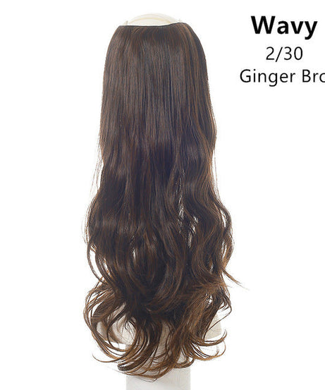 Wavy U Part Wigs for Women Clip in Hair Extension Invisible Half False Synthetic Wig Long Blonde Black Natural Hairpieces