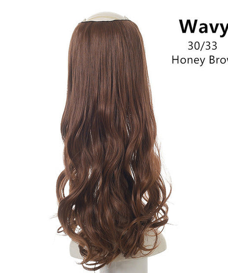 Wavy U Part Wigs for Women Clip in Hair Extension Invisible Half False Synthetic Wig Long Blonde Black Natural Hairpieces