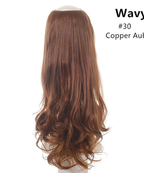 Wavy U Part Wigs for Women Clip in Hair Extension Invisible Half False Synthetic Wig Long Blonde Black Natural Hairpieces