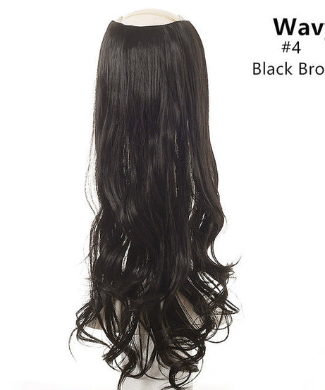 Wavy U Part Wigs for Women Clip in Hair Extension Invisible Half False Synthetic Wig Long Blonde Black Natural Hairpieces