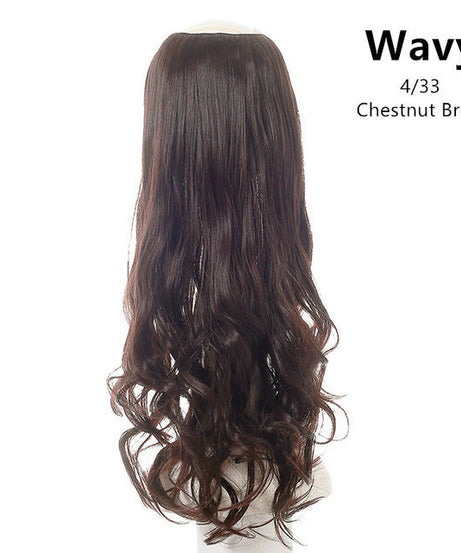 Wavy U Part Wigs for Women Clip in Hair Extension Invisible Half False Synthetic Wig Long Blonde Black Natural Hairpieces