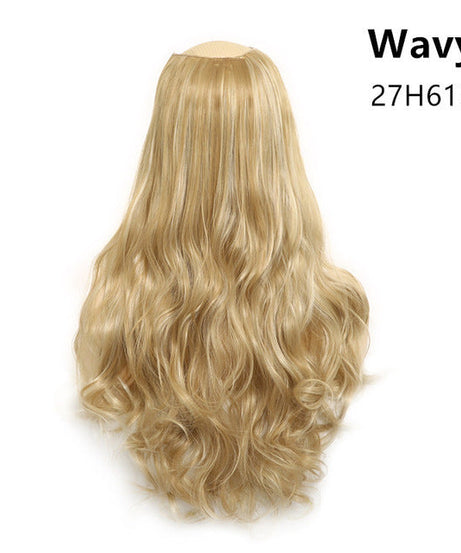 Wavy U Part Wigs for Women Clip in Hair Extension Invisible Half False Synthetic Wig Long Blonde Black Natural Hairpieces