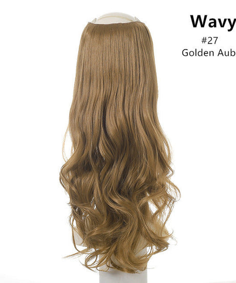 Wavy U Part Wigs for Women Clip in Hair Extension Invisible Half False Synthetic Wig Long Blonde Black Natural Hairpieces