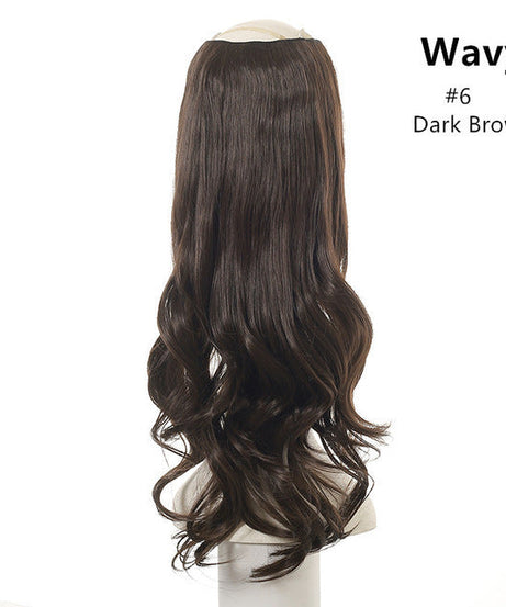 Wavy U Part Wigs for Women Clip in Hair Extension Invisible Half False Synthetic Wig Long Blonde Black Natural Hairpieces