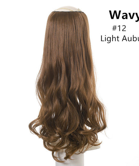 Wavy U Part Wigs for Women Clip in Hair Extension Invisible Half False Synthetic Wig Long Blonde Black Natural Hairpieces