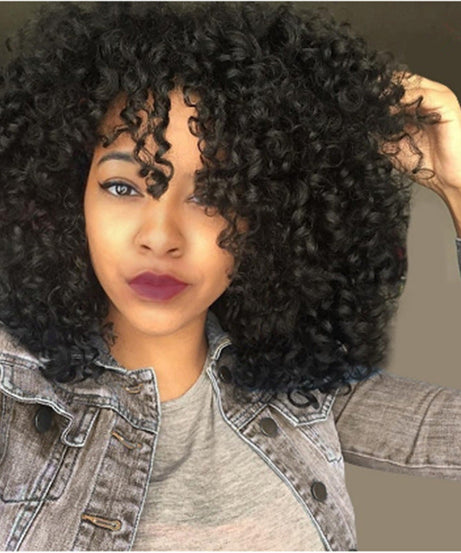 Manufacturers Supply European And American Wigs, African Short Curly Hair Female Wigs, Fluffy Small Curly Bangs, Long Curly Hair Wigs, Wigs