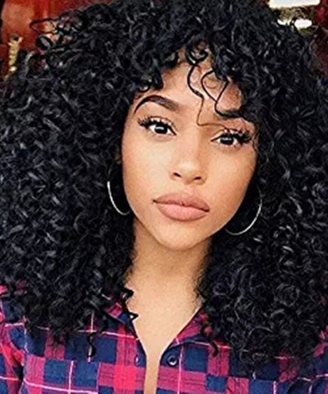 Manufacturers Supply European And American Wigs, African Short Curly Hair Female Wigs, Fluffy Small Curly Bangs, Long Curly Hair Wigs, Wigs