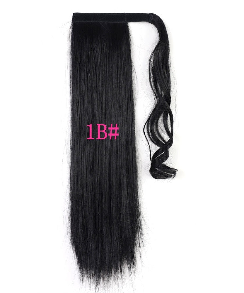 Long Straight Wrap Around Clip In Ponytail Hair Extension Heat Resistant Synthetic Tail Fake Hair