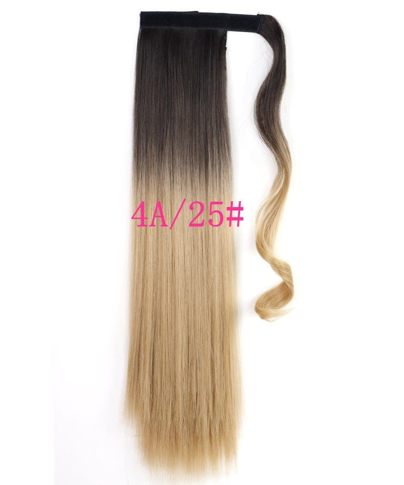 Long Straight Wrap Around Clip In Ponytail Hair Extension Heat Resistant Synthetic Tail Fake Hair
