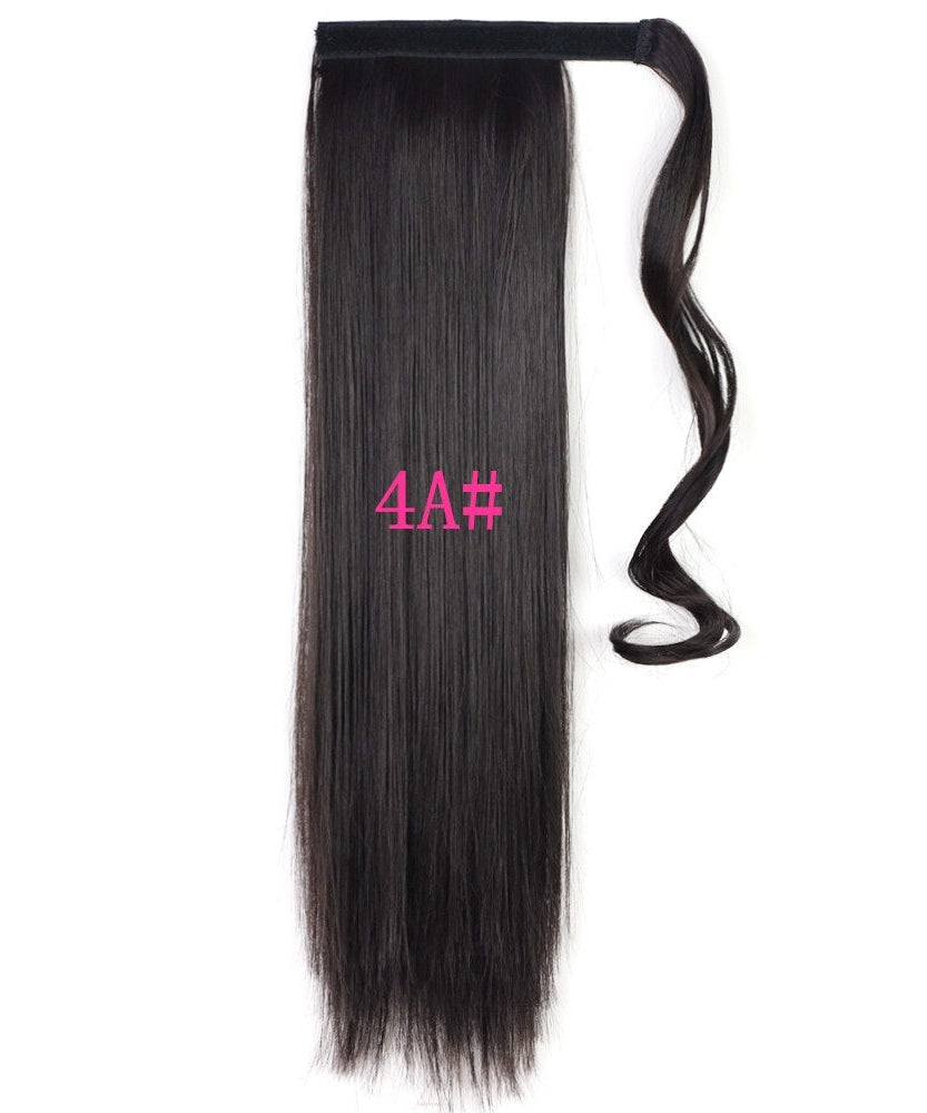 Long Straight Wrap Around Clip In Ponytail Hair Extension Heat Resistant Synthetic Tail Fake Hair