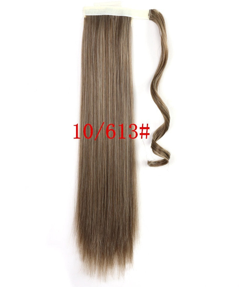 Long Straight Wrap Around Clip In Ponytail Hair Extension Heat Resistant Synthetic Tail Fake Hair