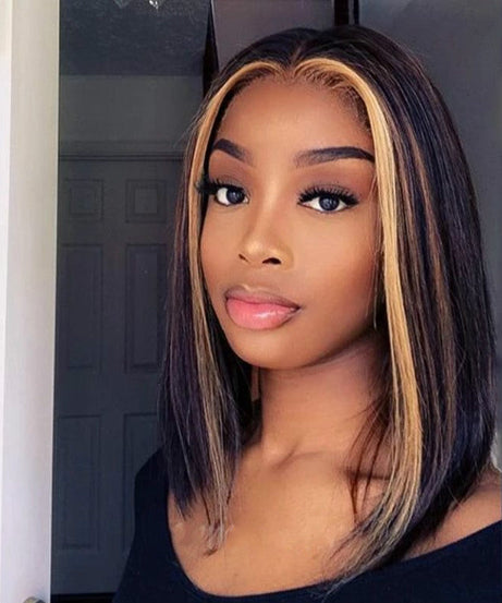 Explosion Style Front Lace Straight Hair Wig European And American Women'S Wig Short Straight Hair Human Hair Wigs