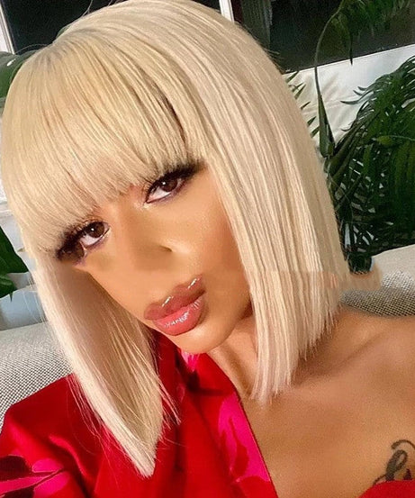 Women's Wigs Blonde Short Straight Hair Bobo Wigs