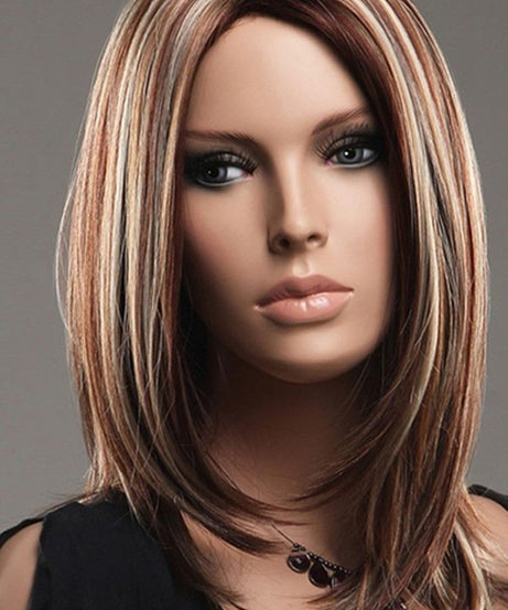 Wigs Are Divided Into Medium And Long Hair, Linen Brown Highlights And Mixed Colors