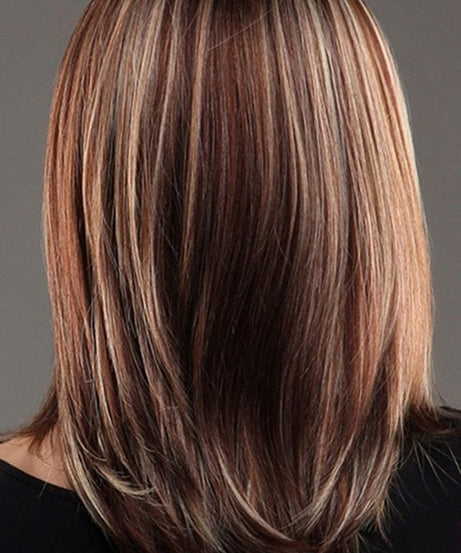 Wigs Are Divided Into Medium And Long Hair, Linen Brown Highlights And Mixed Colors