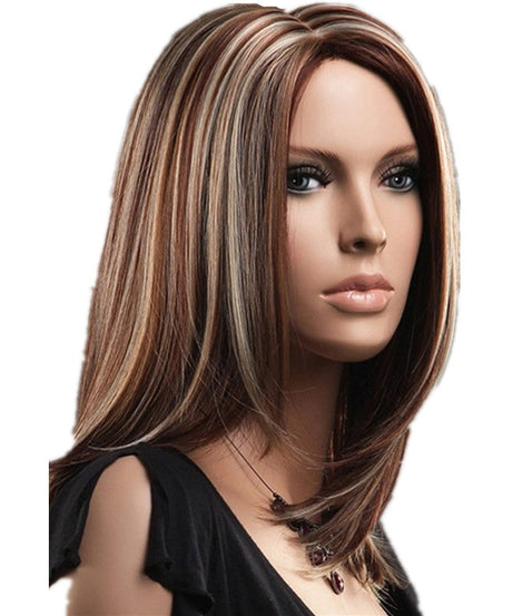 Wigs Are Divided Into Medium And Long Hair, Linen Brown Highlights And Mixed Colors