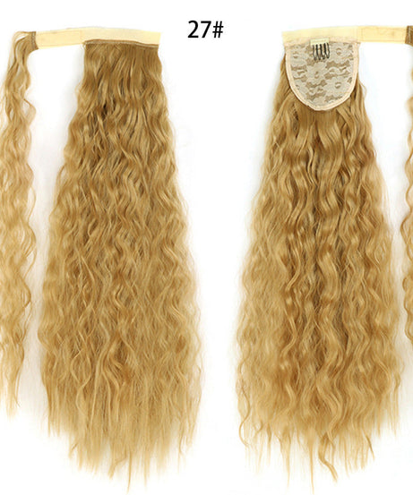 Ponytail Wig Water Wave Velcro Banding Chemical Fiber High Temperature Silk