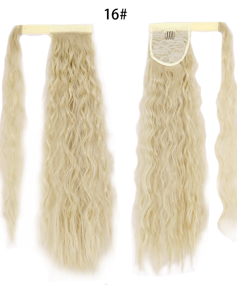 Ponytail Wig Water Wave Velcro Banding Chemical Fiber High Temperature Silk