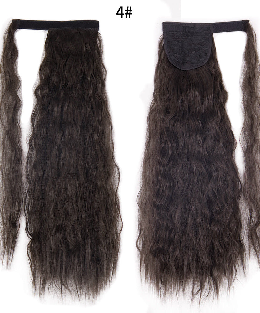 Ponytail Wig Water Wave Velcro Banding Chemical Fiber High Temperature Silk