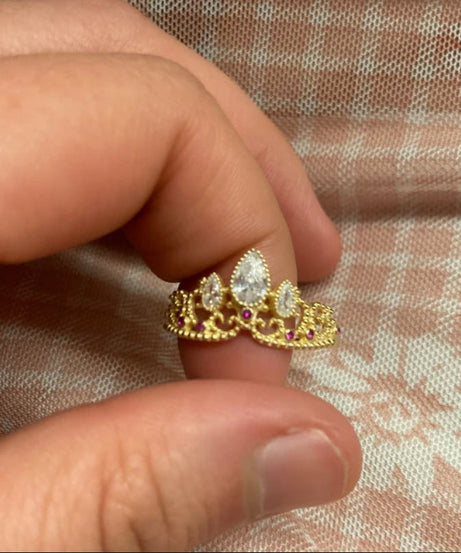 European And American Fashion Rhinestone Zircon Crown Ring