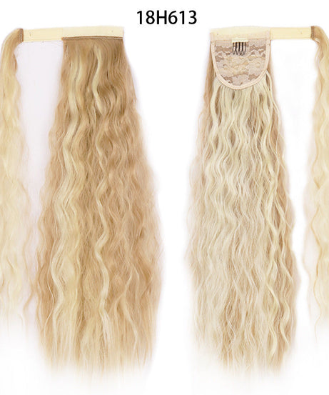 Ponytail Wig Water Wave Velcro Banding Chemical Fiber High Temperature Silk