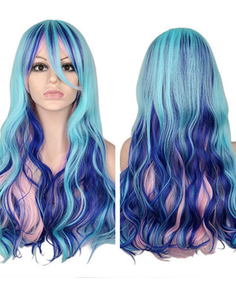 Women's Fashion Gradient Long Curly Wig