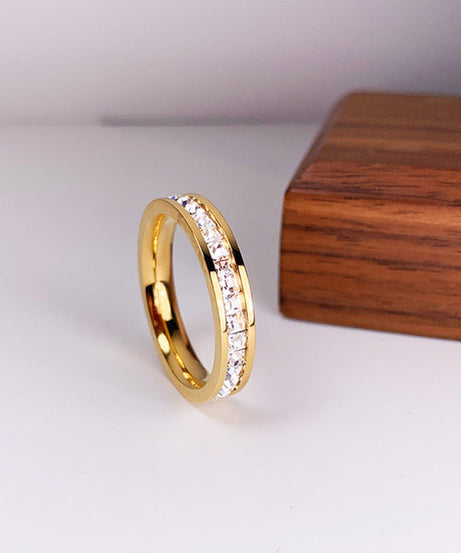 INS Rings Titanium Steel Couple Single And Double Row Diamond Ring