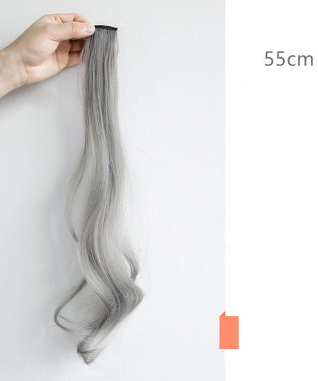 Color Wigs Female Long Hair Highlighting Gradient Invisible Curly Hair