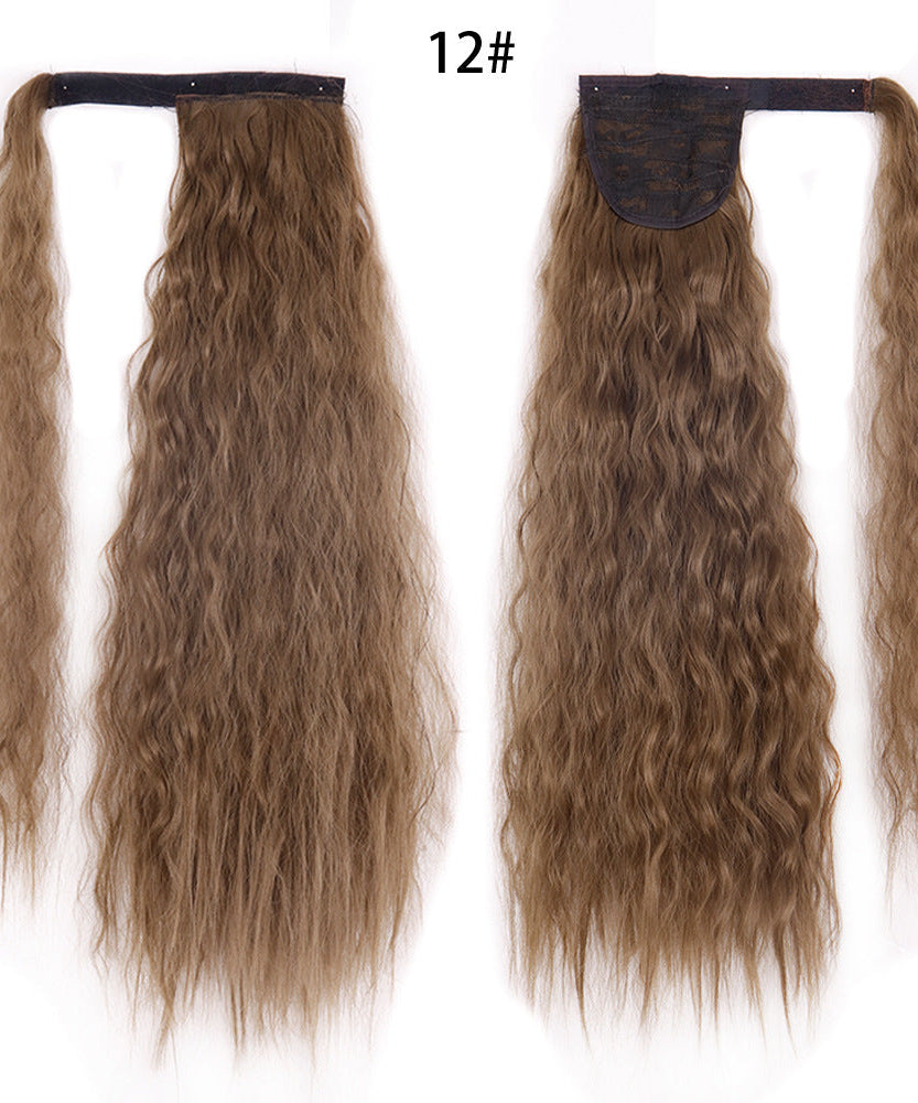 Ponytail Wig Water Wave Velcro Banding Chemical Fiber High Temperature Silk
