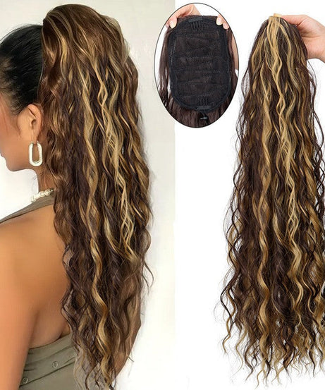 Water Ripple Long Curly Hair Fluffy Corn Curler Hair Extension