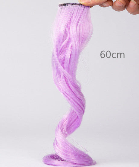 Color Wigs Female Long Hair Highlighting Gradient Invisible Curly Hair