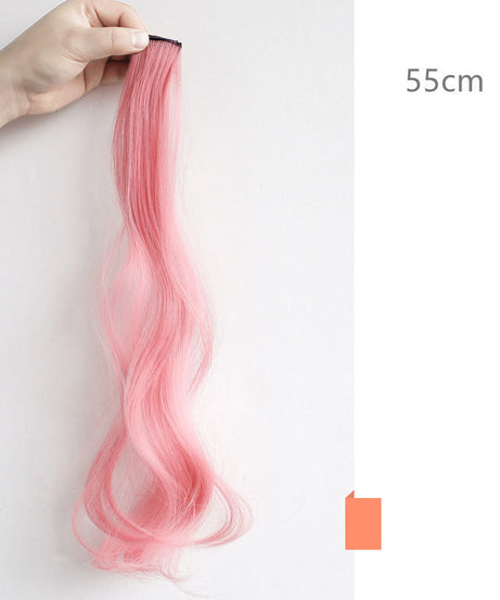 Color Wigs Female Long Hair Highlighting Gradient Invisible Curly Hair