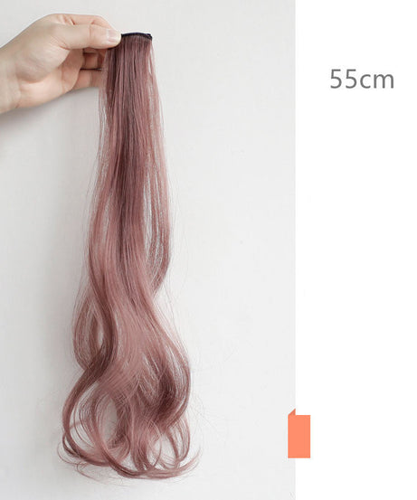 Color Wigs Female Long Hair Highlighting Gradient Invisible Curly Hair