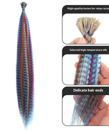 Feather Wig Colored Chemical Fiber Stripes 13 Colors