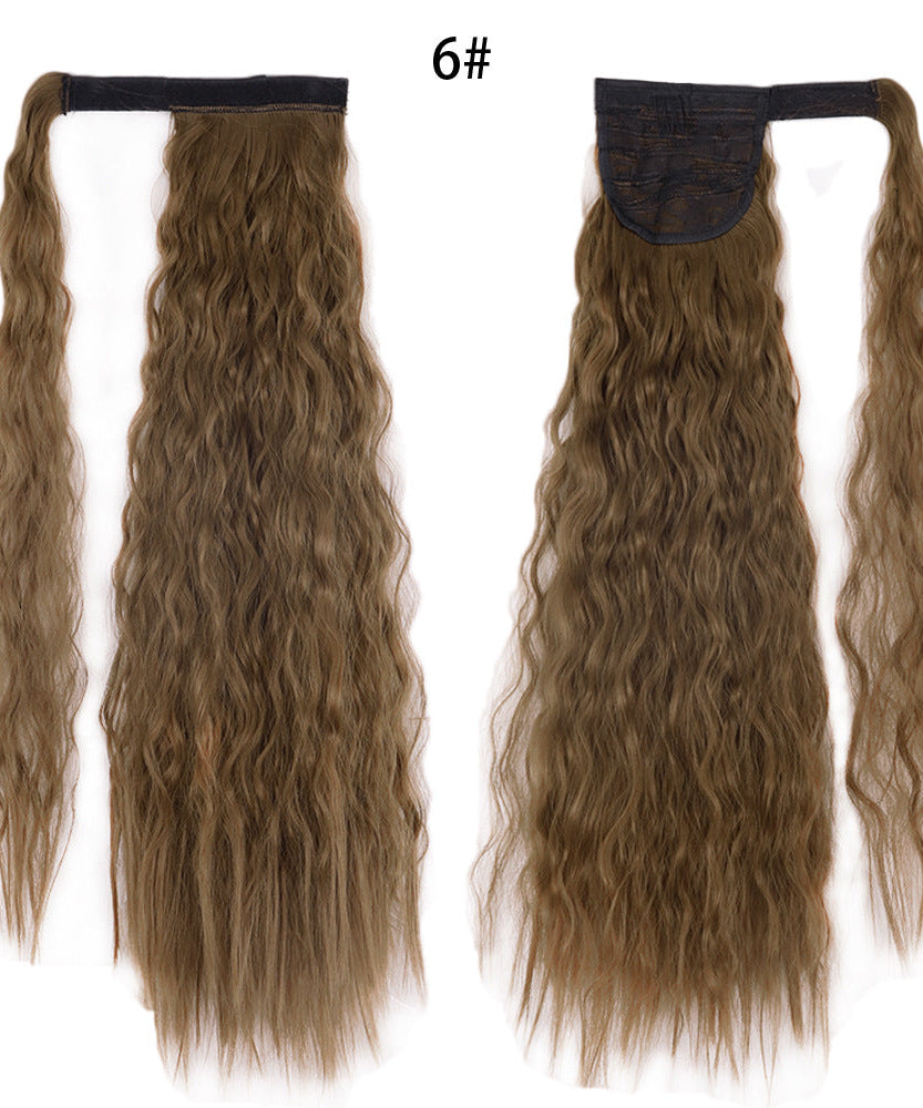 Ponytail Wig Water Wave Velcro Banding Chemical Fiber High Temperature Silk