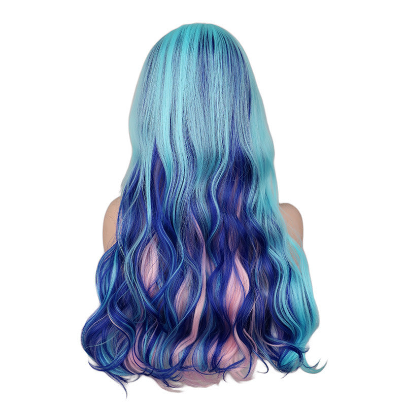 Women's Fashion Gradient Long Curly Wig