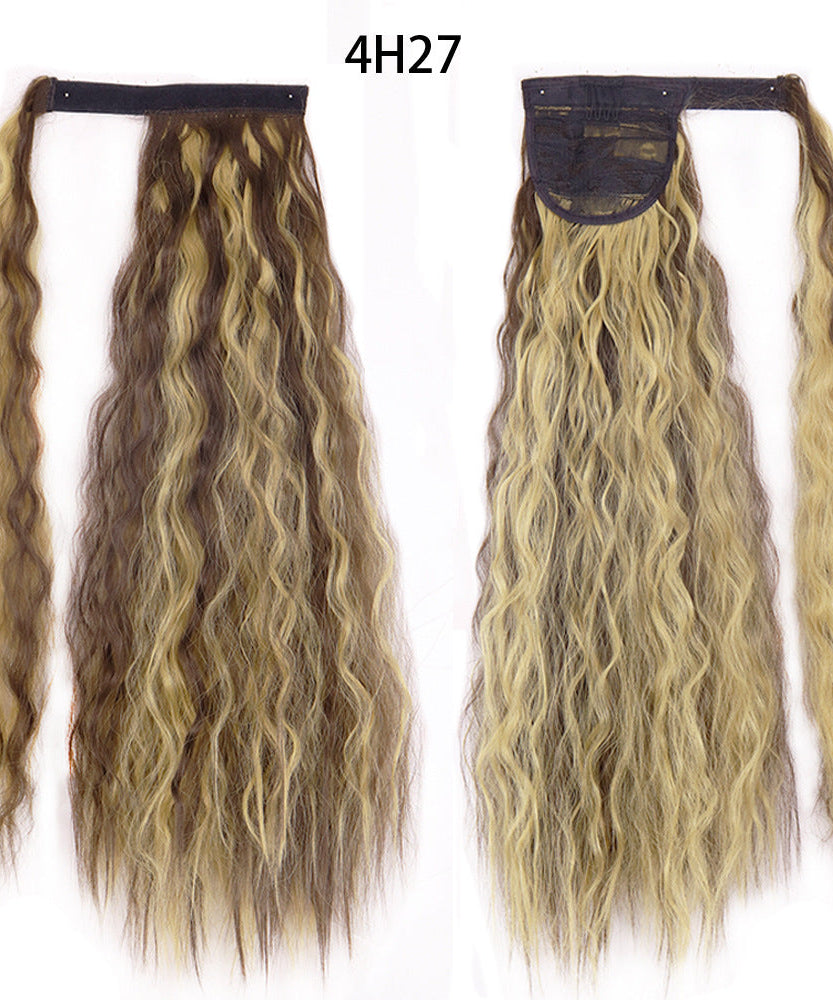 Ponytail Wig Water Wave Velcro Banding Chemical Fiber High Temperature Silk