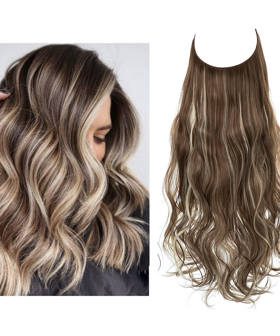Wig Female Extension Chemical Fiber Long Curly Hair Matte High-temperature Fiber Fishing Thread Wig Set