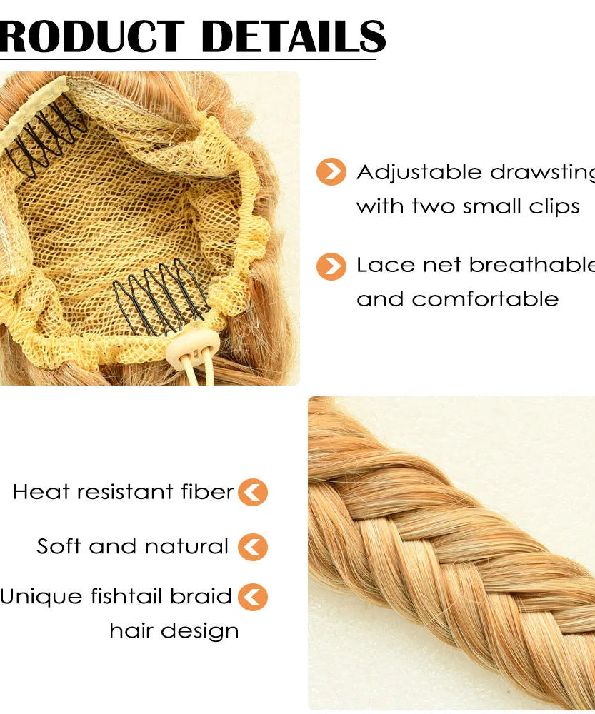 Synthetic Braided Fishtail Horse Tail Women's Wig