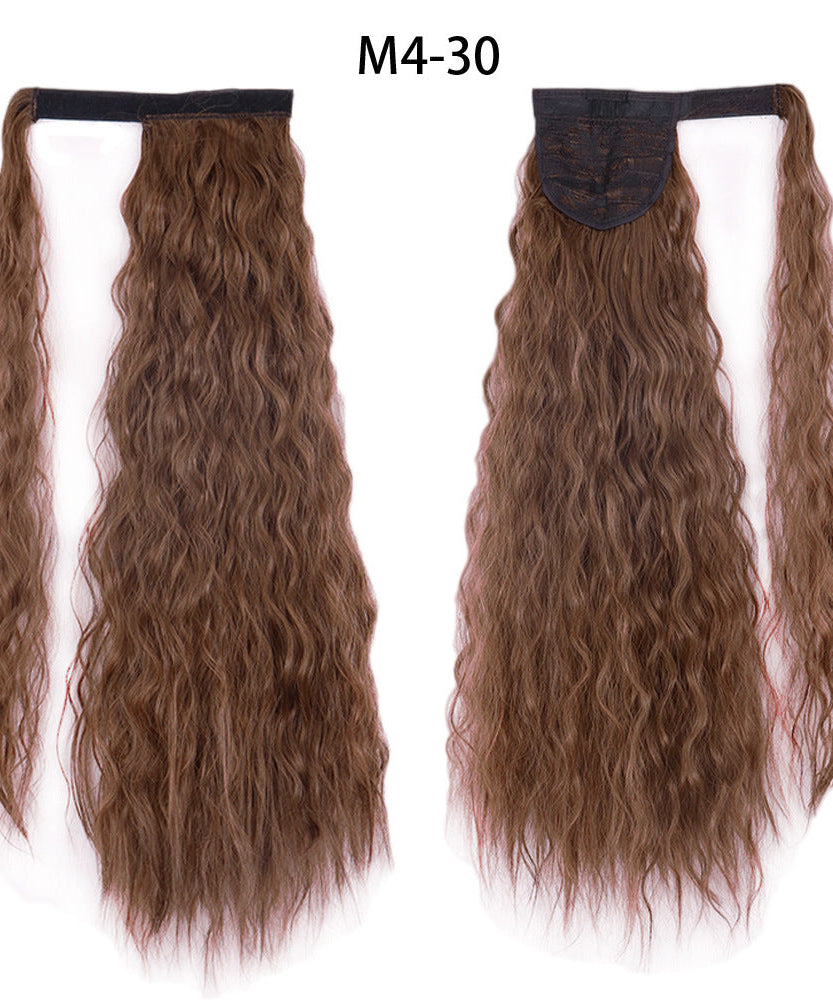 Ponytail Wig Water Wave Velcro Banding Chemical Fiber High Temperature Silk