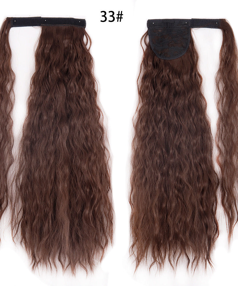 Ponytail Wig Water Wave Velcro Banding Chemical Fiber High Temperature Silk