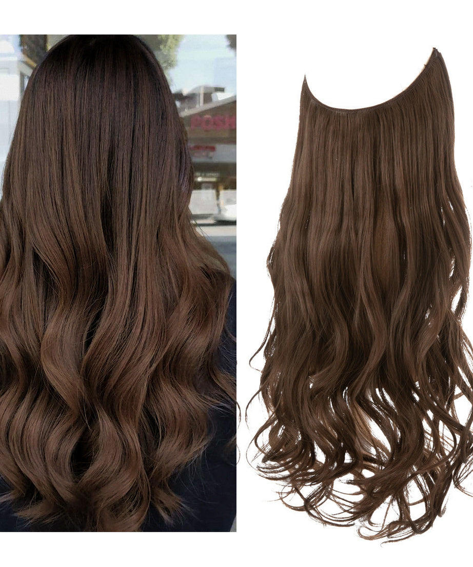 Wig Female Extension Chemical Fiber Long Curly Hair Matte High-temperature Fiber Fishing Thread Wig Set