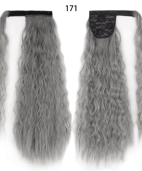 Ponytail Wig Water Wave Velcro Banding Chemical Fiber High Temperature Silk