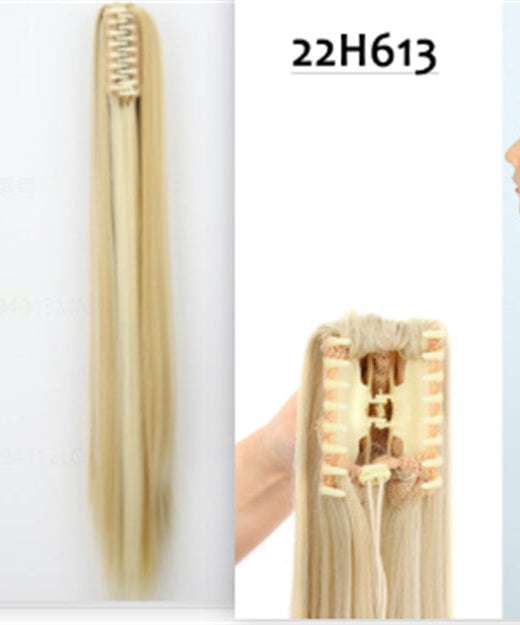 Fashion Ponytail Claw Clip Long Straight Hair Chemical Fiber Wig Fluffy