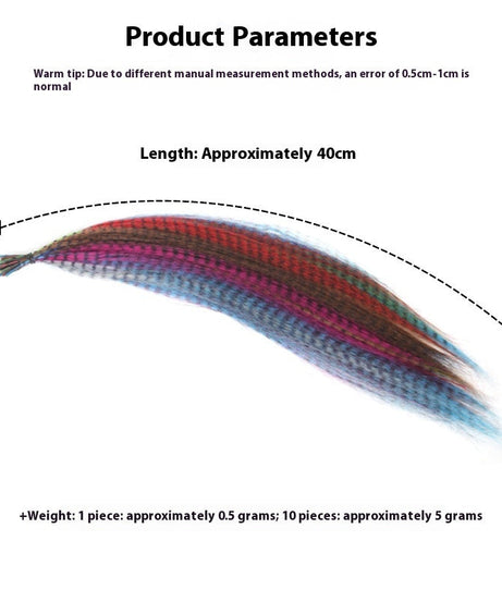 Feather Wig Colored Chemical Fiber Stripes 13 Colors